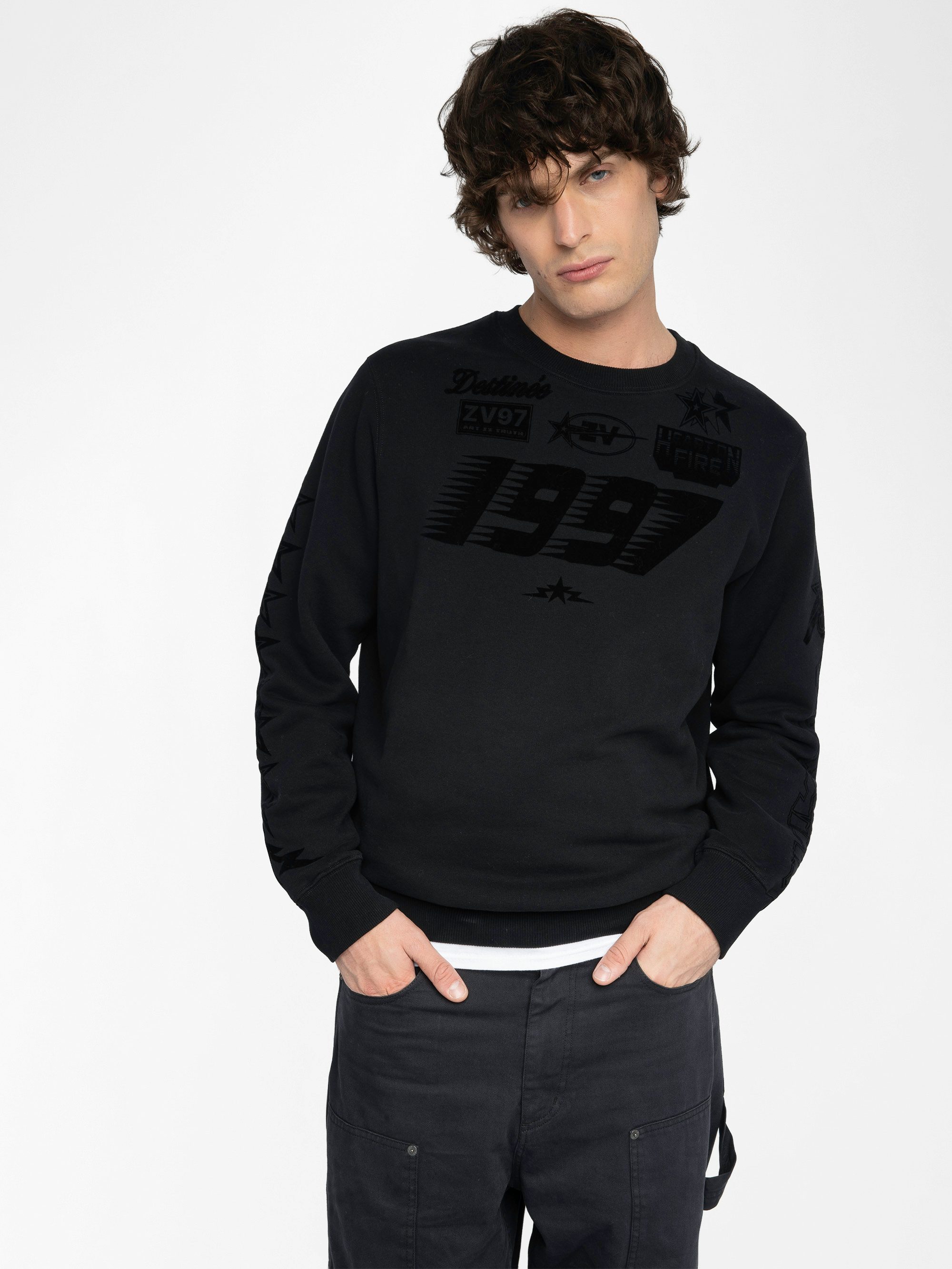 Aime Sweatshirt - Long-sleeve sweatshirt with customizations on the front and back.